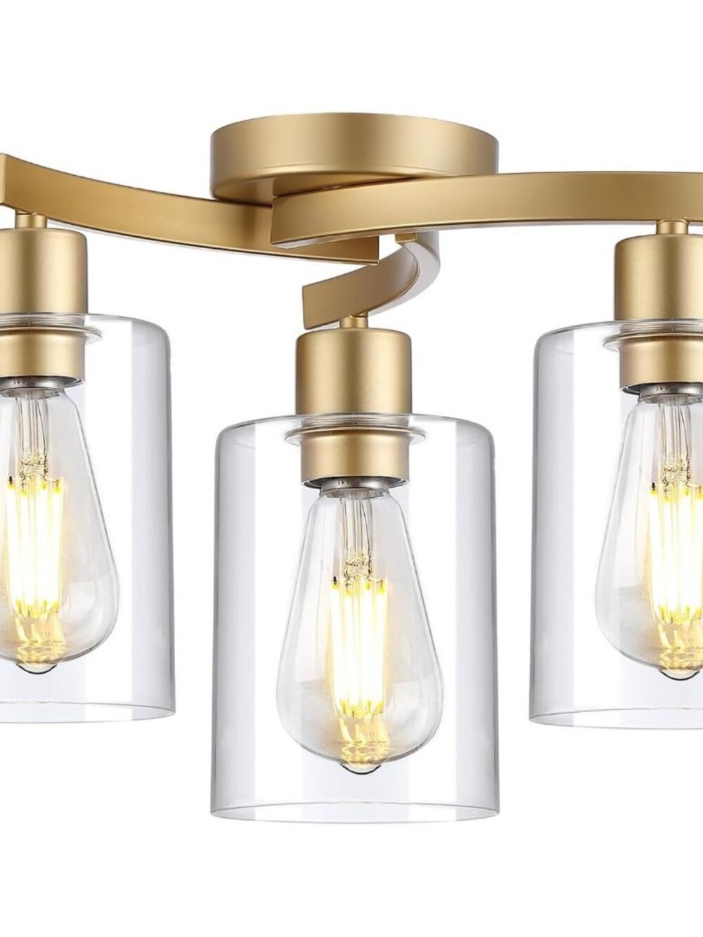3-Light Semi Flush Mount Ceiling Light, Modern Close to Ceiling Light Fixtures w